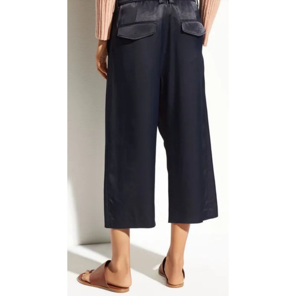 Vince Belted Cross-Over Culotte Crop Wide Leg Pant - Picture 3 of 12